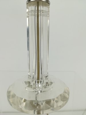 Art Deco Table Lamp Ground Glass with Fabric Screen, 1920s-KDB-1293068