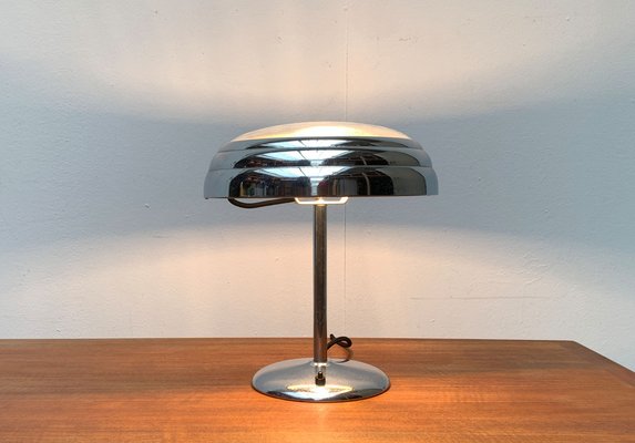 Art Deco Table Lamp in Chrome and Glass-UAH-1264256