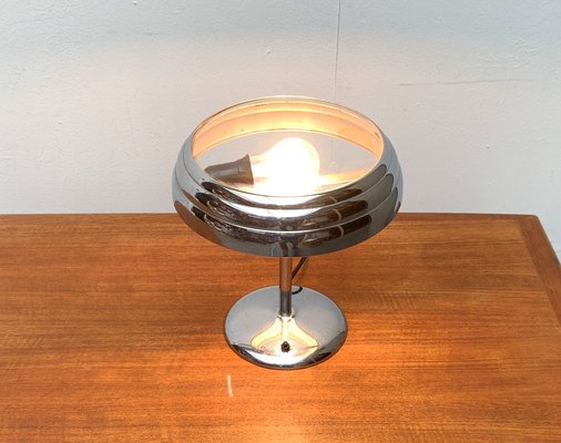 Art Deco Table Lamp in Chrome and Glass-UAH-1264256