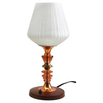 Art Deco Table Lamp in Colored Glass with Brass Details, 1935-MJY-1446875