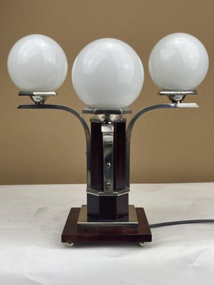 Art Deco Table Lamp in Mahogany, 1930s-BHG-1453015