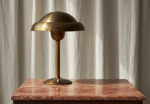 Art Deco Table Lamp in Patinated Brass, 1920s-FEW-2024255