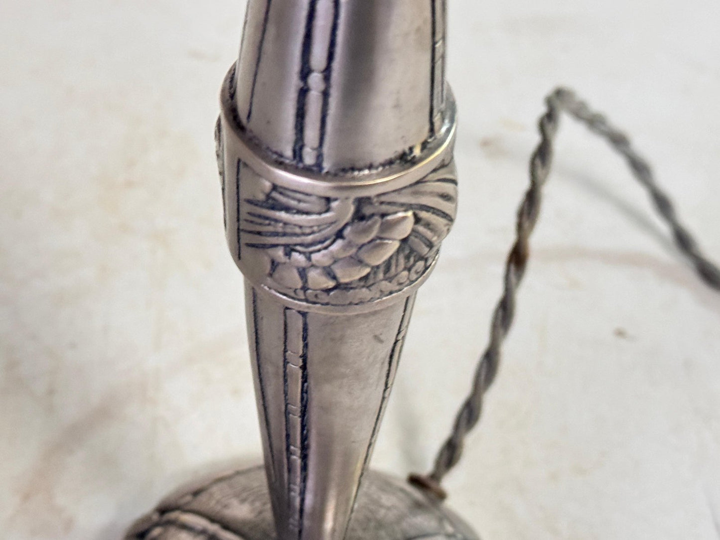 Art Deco Table Lamp in Silver Color, France, 20th Century