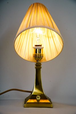 Art Deco Table Lamp with Fabric Shade, 1920s