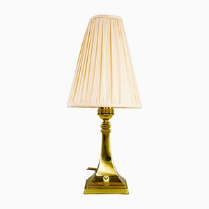 Art Deco Table Lamp with Fabric Shade, 1920s-SPD-1092021