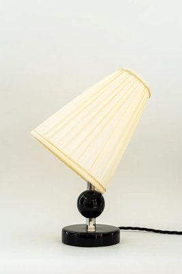 Art Deco Table Lamp with Fabric Shade and Wood Base, 1920s-SPD-1229085