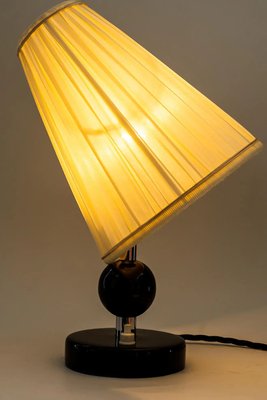 Art Deco Table Lamp with Fabric Shade and Wood Base, 1920s-SPD-1229085