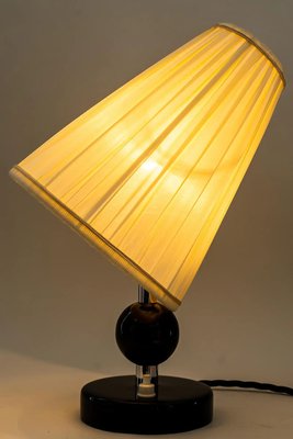 Art Deco Table Lamp with Fabric Shade and Wood Base, 1920s-SPD-1229085