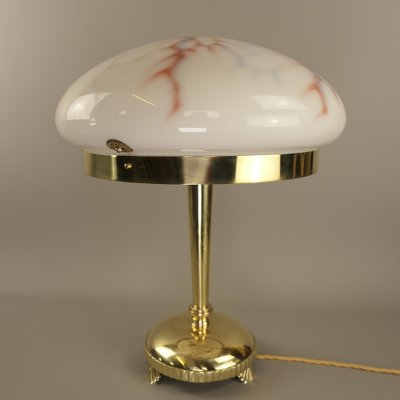 Art Deco Table Lamp with Mouth-Blown Shade, Germany, 1930s-KDB-1759580