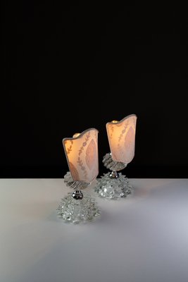 Art Deco Table Lamps in Rostrato Murano Glass attributed to Ercole Barovier for Barovier & Toso, 1940s, Set of 2-ASK-1793194