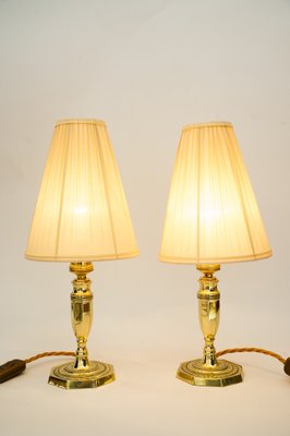 Art Deco Table Lamps with Fabric Shades, Vienna, Austria, 1920s, Set of 2-SPD-1794209