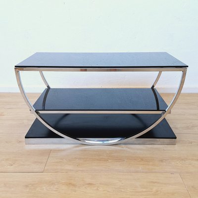 Art Deco Table with Black Glass Tops, 1940s-WK-2016106