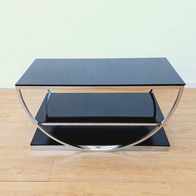 Art Deco Table with Black Glass Tops, 1940s-WK-2016106