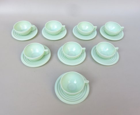 Art Deco Tea Cups and Saucers, 1920s, Set of 16-EY-1716671