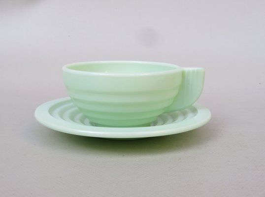 Art Deco Tea Cups and Saucers, 1920s, Set of 16-EY-1716671