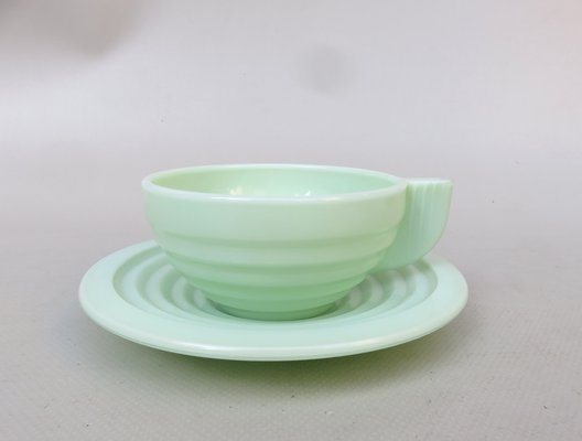 Art Deco Tea Cups and Saucers, 1920s, Set of 16-EY-1716671