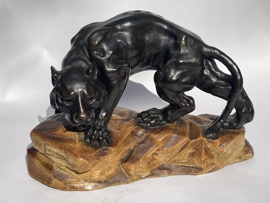 Art Deco Terracotta Black Panther-BHG-1007431