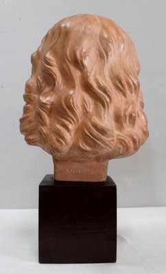 Art Deco Terracotta Bust of a Young Girl by J.C. Guéro, Early 20th Century-RVK-872708