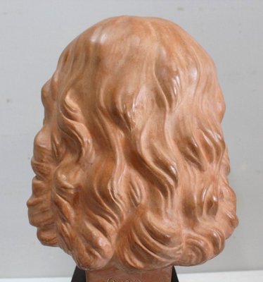 Art Deco Terracotta Bust of a Young Girl by J.C. Guéro, Early 20th Century-RVK-872708