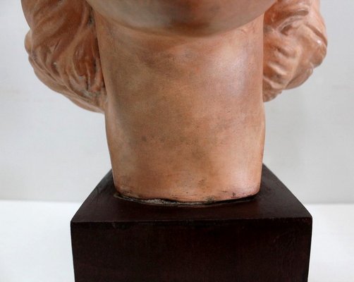 Art Deco Terracotta Bust of a Young Girl by J.C. Guéro, Early 20th Century-RVK-872708