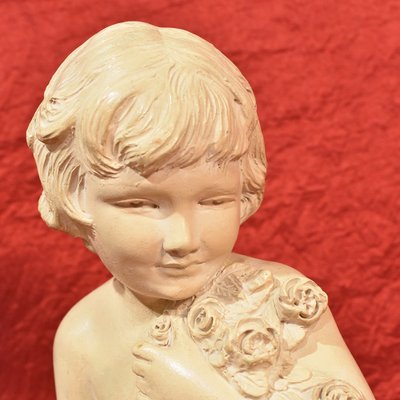 Art Deco Terracotta Sculpture of Two Children Playing, 20th-Century-YVI-1173454