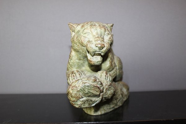 Art Deco Tiger in Terracotta by Henri Bargas, 1930s-BCR-1402798