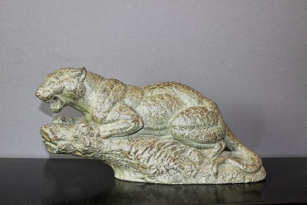 Art Deco Tiger in Terracotta by Henri Bargas, 1930s-BCR-1402798