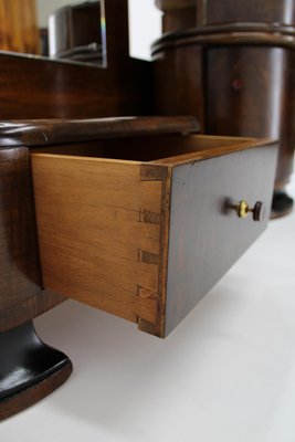 Art Deco Toilet Cabinet with Mirror in Walnut, Czechoslovakia, 1930s-TZ-1759682