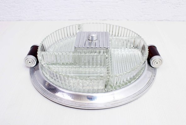 Art Deco Tray & Ramekins, 1930s, Set of 6-BQF-1254504