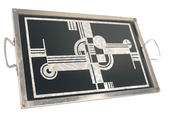 Art Deco Tray with Geometric Patterns, 1930s-GUT-2023469