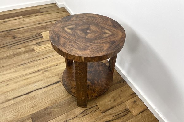 Art Deco Tripod Side Table with Walnut Veneer, Paris Area, 1920s-VMP-1061493