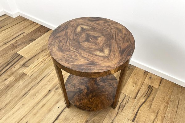 Art Deco Tripod Side Table with Walnut Veneer, Paris Area, 1920s-VMP-1061493