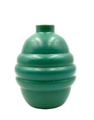 Art Deco Turquoise Faience Vase, France, 1940s-TXN-1276680