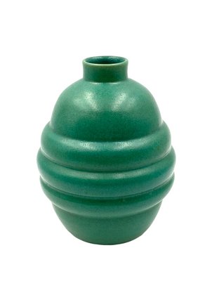 Art Deco Turquoise Faience Vase, France, 1940s-TXN-1276680