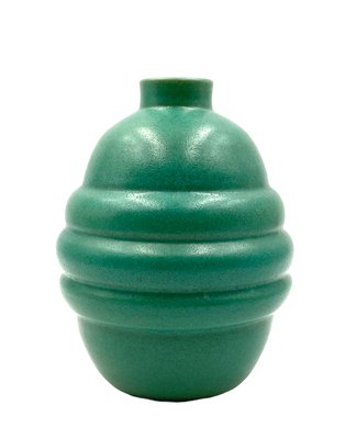 Art Deco Turquoise Faience Vase, France, 1940s-TXN-1276680