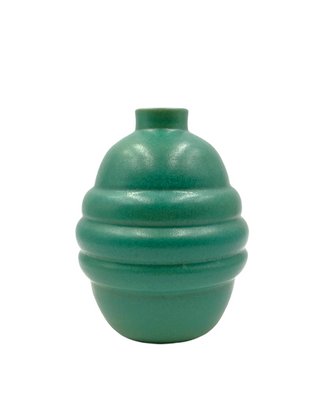 Art Deco Turquoise Faience Vase, France, 1940s-TXN-1276680