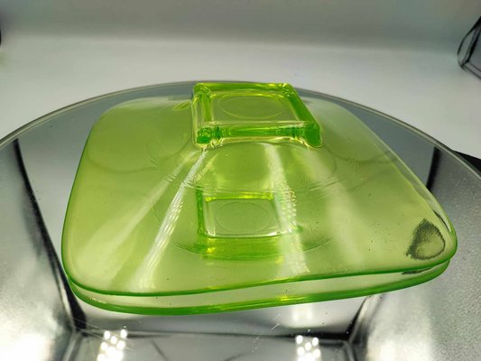 Art Deco Uranium Glass Plate-CAQ-1034665