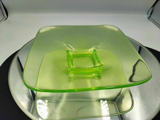 Art Deco Uranium Glass Plate-CAQ-1034665