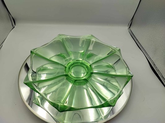 Art Deco Uranium Glass Platter from Niemen Glassworks-CAQ-962630