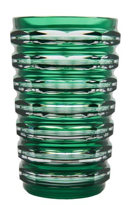 Art Deco Vase in Green Crystal from Val Saint Lambert, 1950s-MJY-1389201