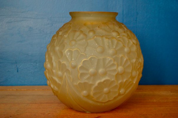 Art Deco Vase in Molded Pressed Glass-AIU-1365056