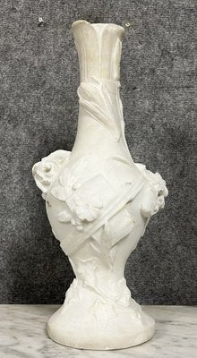 Art Deco Vase in White Carrara Marble, 1920s-MWB-1785177