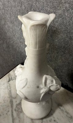 Art Deco Vase in White Carrara Marble, 1920s-MWB-1785177