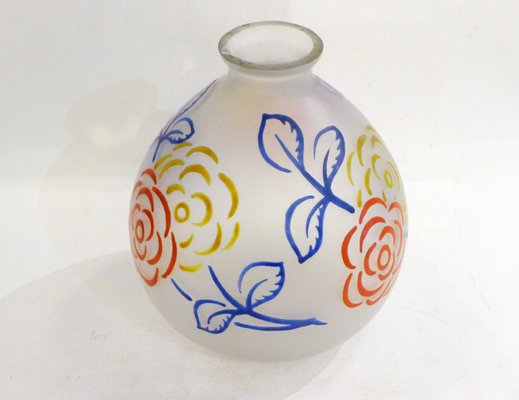 Art Deco Vase with Floral Decor, 1930s-RNR-1314665