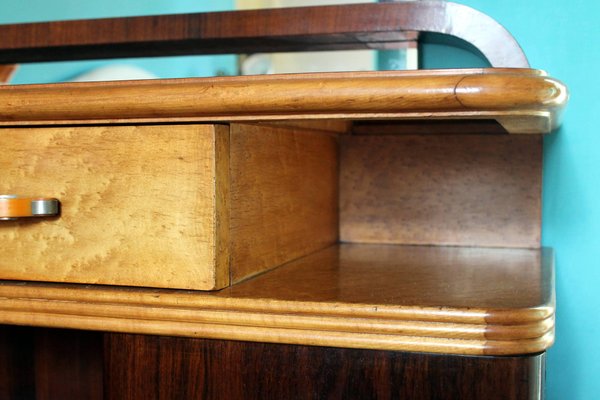 Art Deco Veneer Rosewood and Maple Vanity with Bakelite Handles, Italy, 1930s-AXE-1433434