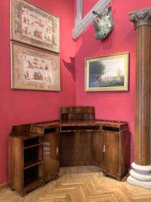 Art Deco Veneer Writing Desk or Vanity Table, 1920s-AXE-1433383