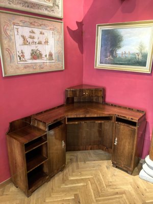 Art Deco Veneer Writing Desk or Vanity Table, 1920s-AXE-1433383