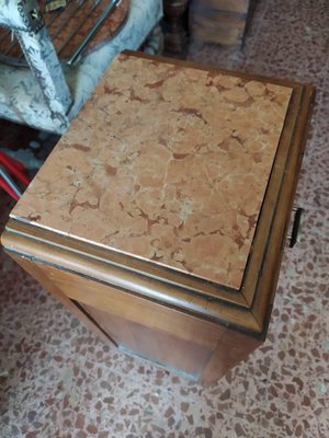 Art Deco Veneered Bedside Table in Walnut-RAQ-1192645