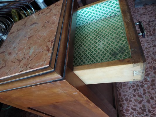 Art Deco Veneered Bedside Table in Walnut-RAQ-1192645