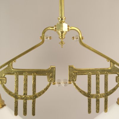 Art Deco Viennese Brass Hanging Lamp, 1920s-KDB-1716374